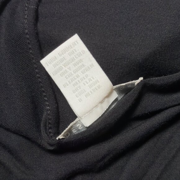 Design History Black Ruched Lightweight Long Tunic Pleated Stretch 3/4 Sleeve XL - Picture 4 of 10